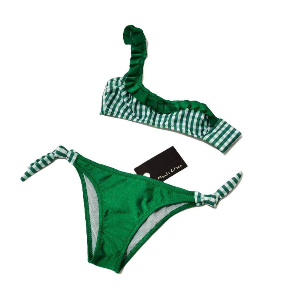 Costume Manila Grace Bimba e Ragazza, 2 pezzi nero e bianco e verde e bianco MG2160