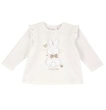 Maglietta Chicco  bianca con stampa e ricamo  05951