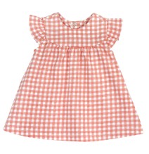 Abito Chicco Bimba Arancione a quadri bianchi 05821