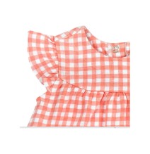 Abito Chicco Bimba Arancione a quadri bianchi 05821
