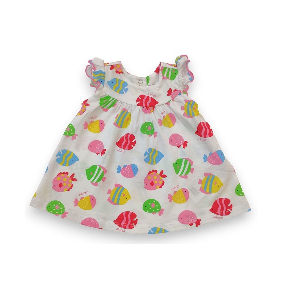 Vestito Chicco Neonata bianco fantasia pesciolini 09005904000000_033