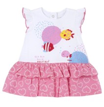 Vestito Chicco Neonata Bianco e rosa fantasia pesciolini 05905