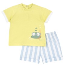 Completo 2 pezzi Chicco Neonato Giallo e celeste 75895