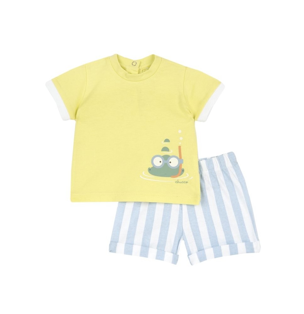 Completo 2 pezzi Chicco Neonato Giallo e celeste 75895