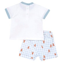 Completo 2 pezzi Chicco Neonato,maglietta e pantalone corto bianco e azzurro 09075894000000_032
