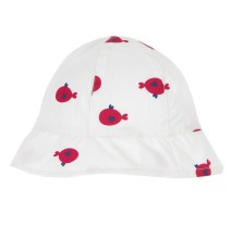 Cappello Chicco Neonato Bianco fantasia pesci rossi / Bianco a righe rosse 16425