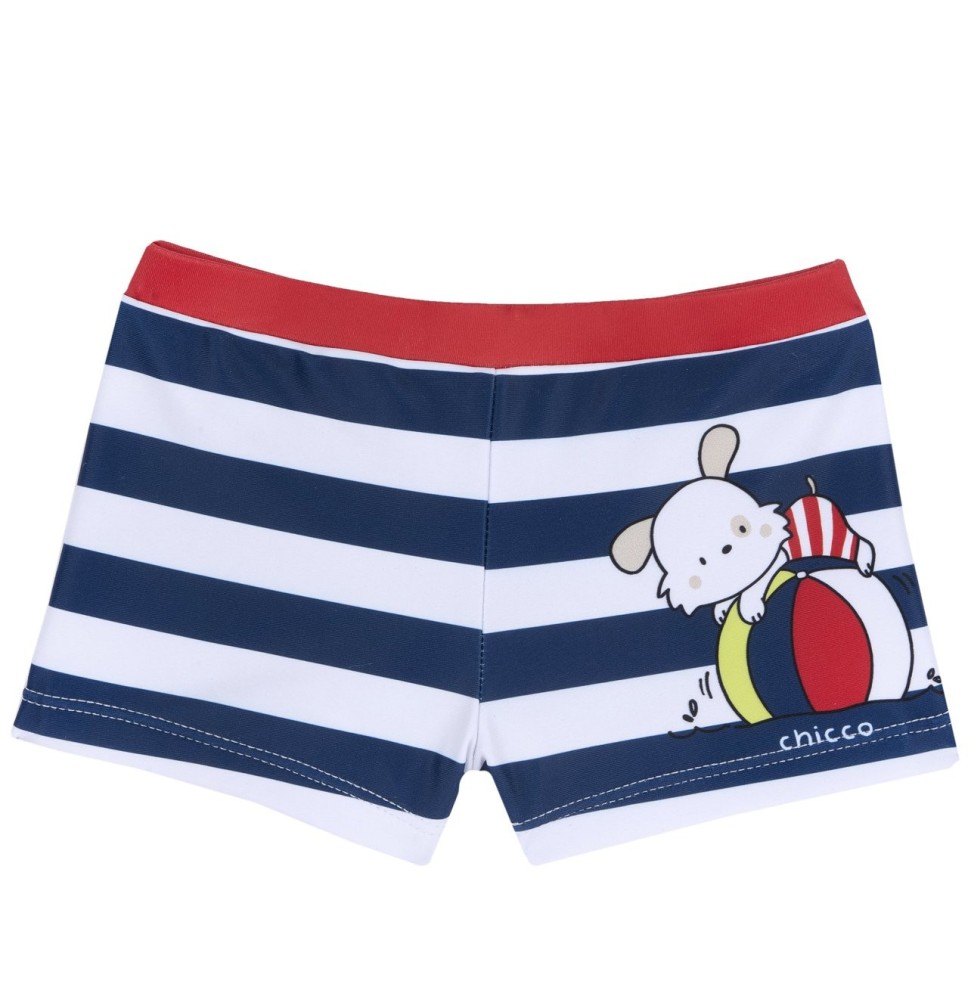 Costume da mare Boxer Chicco Neonato Bianco con righe blu  e rosse 07295