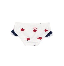 Costume da bagno slip Chicco Neonata Bianco e blu fantasia pesciolini rossi 07284