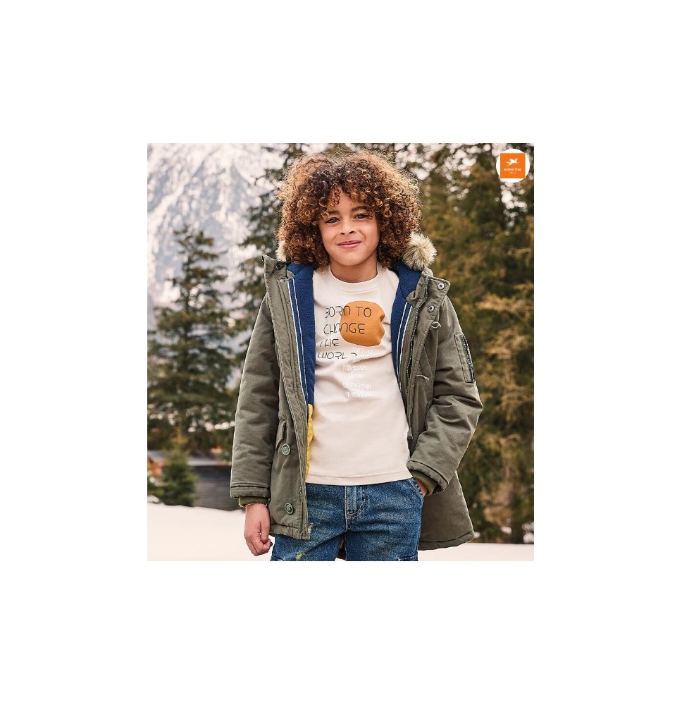 Giubbotto Sarabanda Verde Militare lungo per ragazzo 2740A54900