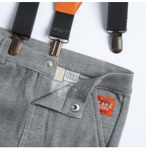 Pantaloni Chicco grigio lunghi con bretelle  24346