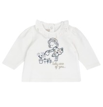Maglietta Chicco Neonata bianca con ricamo 07832