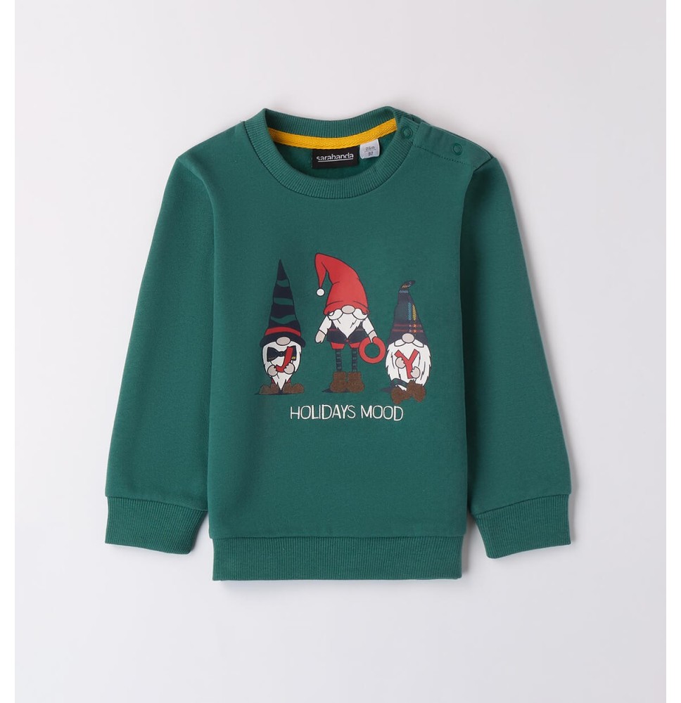Felpa Sarabanda Bimbo Verde Natalizia A151