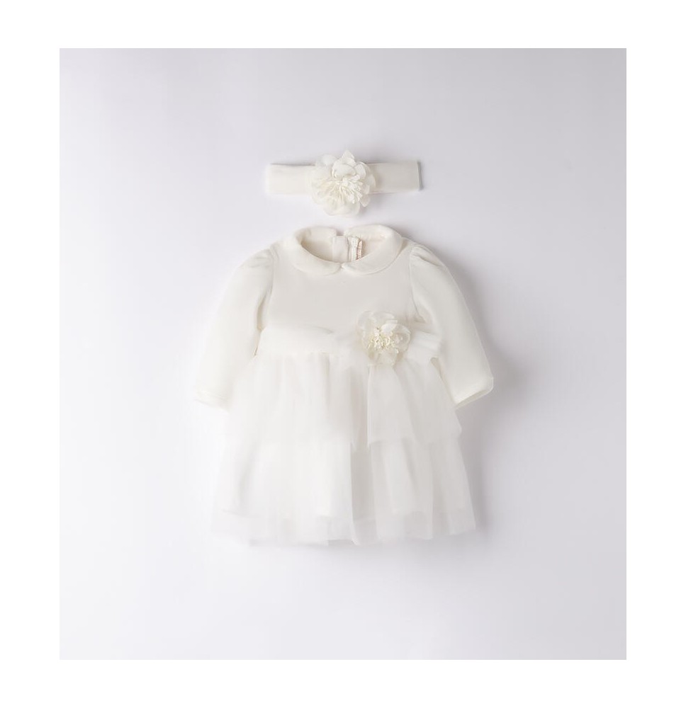 Vestito Minibanda Neonata Cerimonia Rosso e Bianco A77700