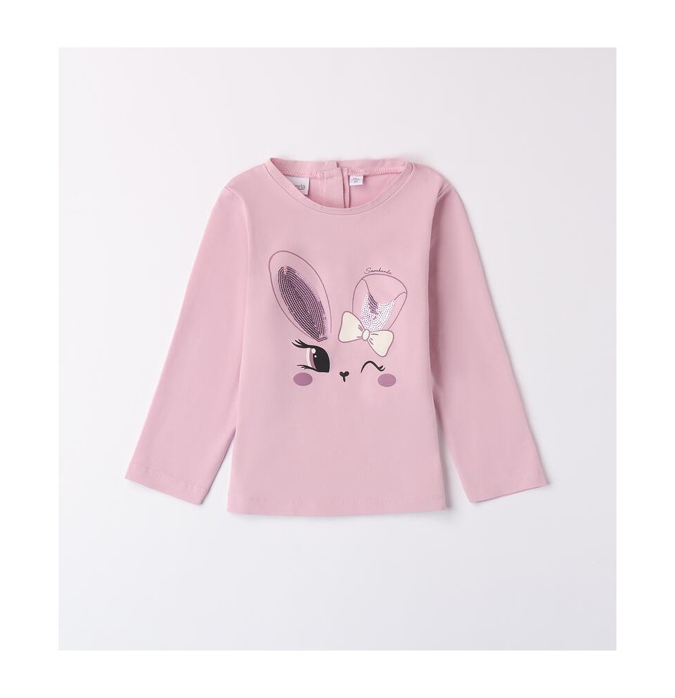 Maglietta Sarabanda Rosa bambina coniglio A358