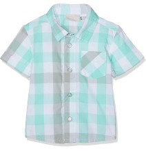 Camicia maniche corte Chicco Neonato verde a quadri 66509