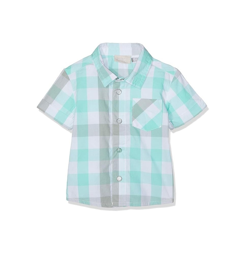 Camicia maniche corte Chicco Neonato verde a quadri 66509