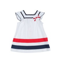 Vestito Chicco Neonata Bianco con righe rosse e blu 00660