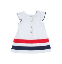 Vestito Chicco Neonata Bianco con righe rosse e blu 00660