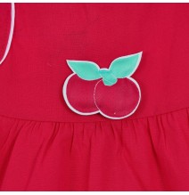 Vestito Chicco Neonata giromanica Rosa con dettaglio ciliegie 03398