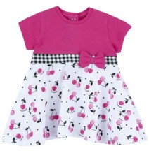 Vestito Chicco Neonata maniche corte Rosa con fantasia ciliegie 00678