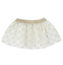 Gonna Chicco Neonato Bianca in organza con cuori oro 43970