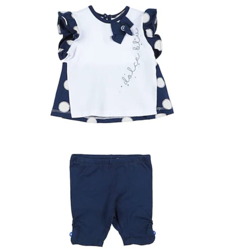 Completo Chicco Neonato Maglietta e leggings Bianco e blu 75624