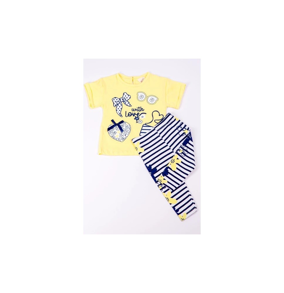 Completo Chicco Neonato maglietta e leggings Giallo e blu 75576