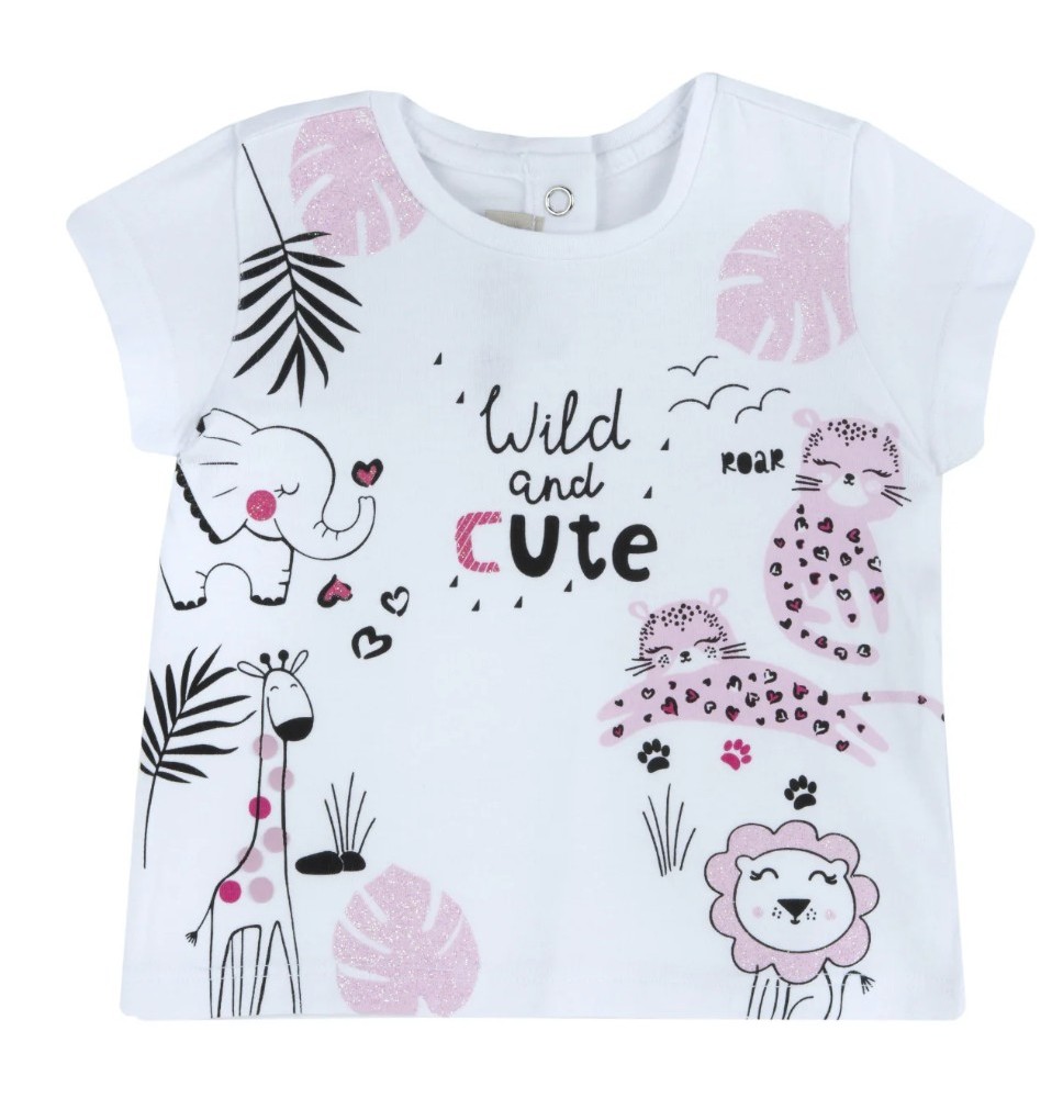 Maglietta Chicco neonato bianca con stampa 67647