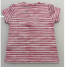 Maglietta Chicco Neonato bianca a righe rosa 06617