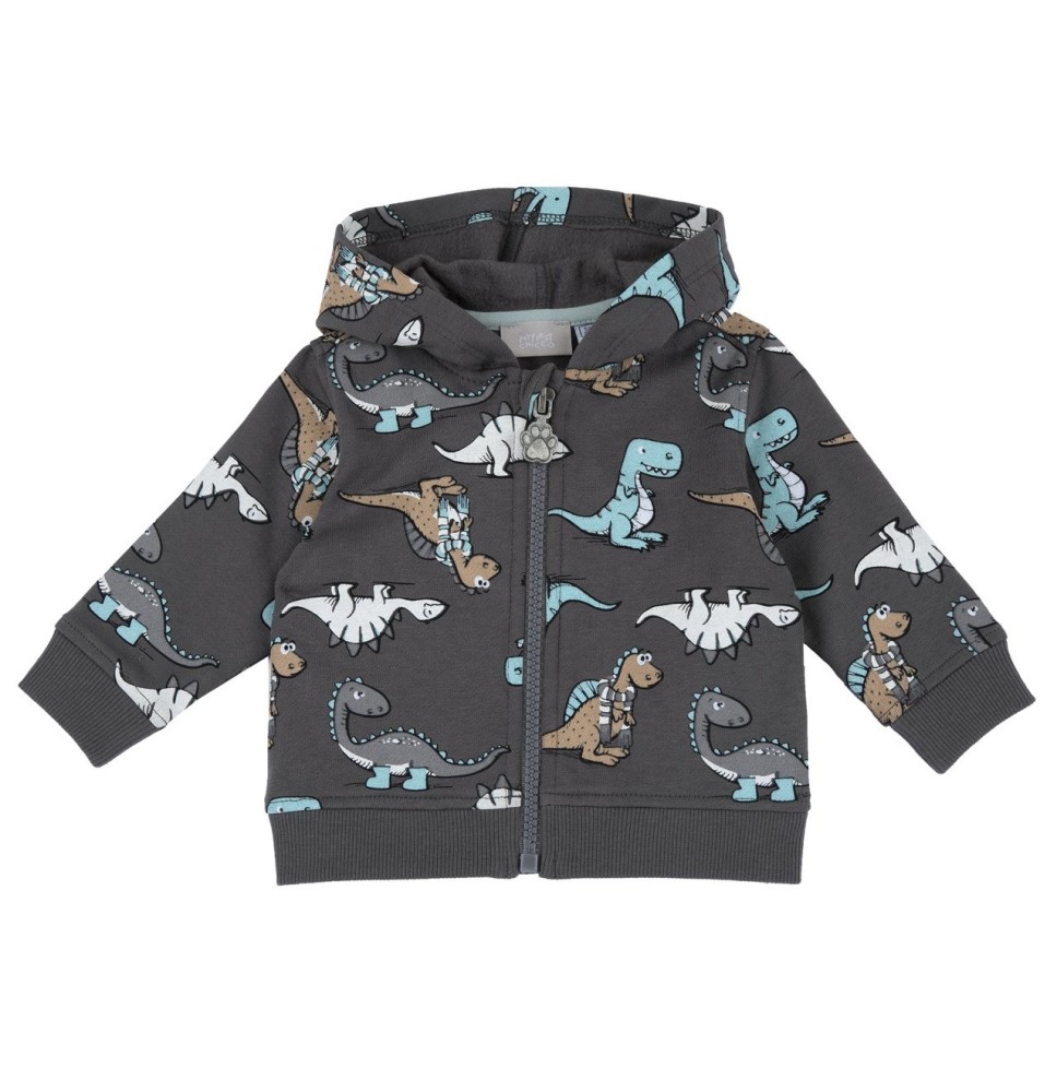 Felpa Chicco grigia con zip e cappuccio  07533