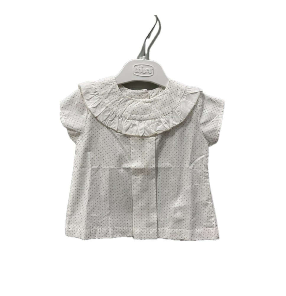 Camicia Chicco Neonato Bianca con micro stampa oro 66574
