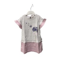 Vestito Chicco Neonato bianco a righe rosa 03847