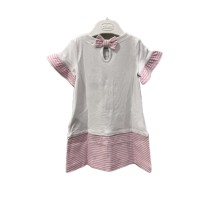 Vestito Chicco Neonato bianco a righe rosa 03847
