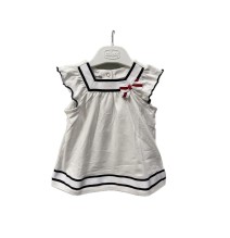 Vestito Chicco Neonato bianco con righe blu 67969