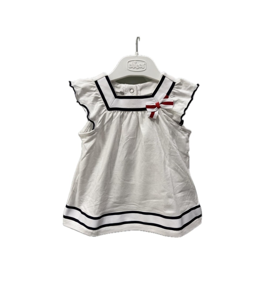 Vestito Chicco Neonato bianco con righe blu 67969