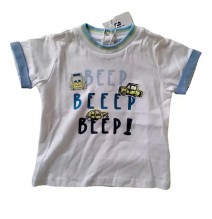Maglietta Chicco Neonato Bianca con dettagli celesti 36567