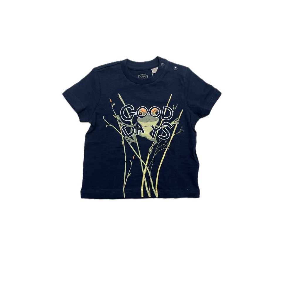 Maglietta Chicco Neonato Blu stampa rana 06651