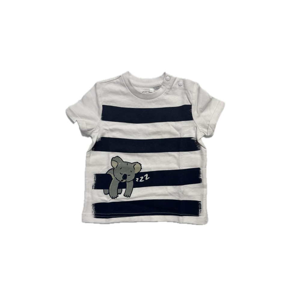 Maglietta Chicco Neonato bianca a righe blu 06653