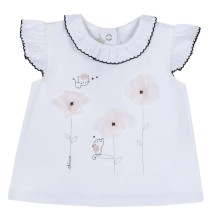 Maglietta Chicco Neonato in cotone bianca 67634