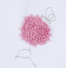 Maglietta Chicco Neonato Bianco con dettaglio fiore rosa 00138
