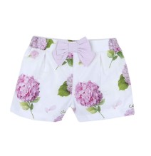 Pantaloni Corti Chicco Neonato Bianco fantasia fiori 00140
