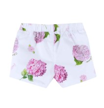 Pantaloni Corti Chicco Neonato Bianco fantasia fiori 00140