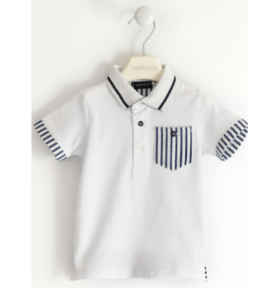 Polo Sarabanda Bimbo Bianca a righe blu 4513