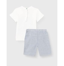 Completo Chicco Neonato maglietta e shorts Bianco e grigio 07467