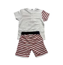 Completo Chicco Neonato Maglietta e Shorts Bianca e rossa 76355
