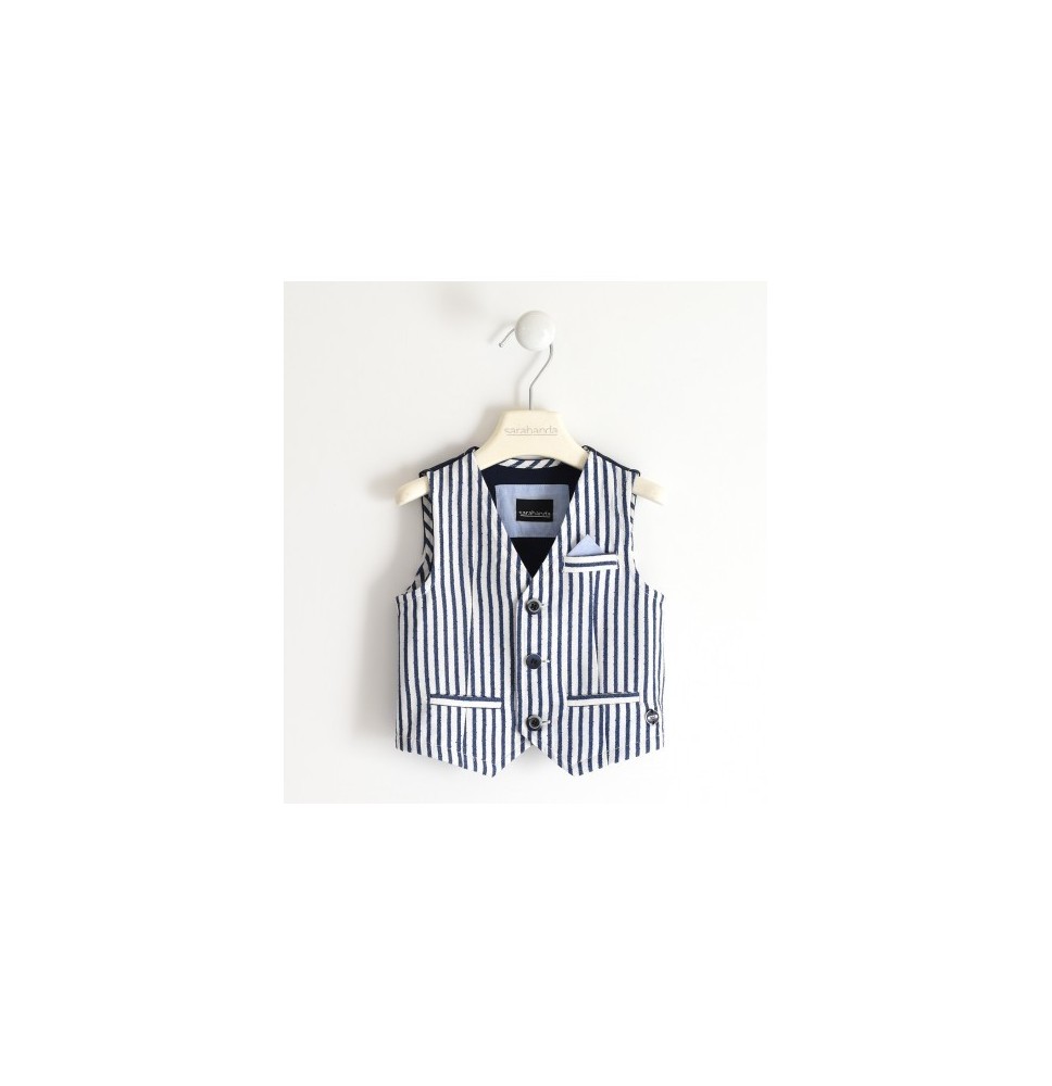 Gilet Sarabanda Bimbo a righe blu e bianche 4172