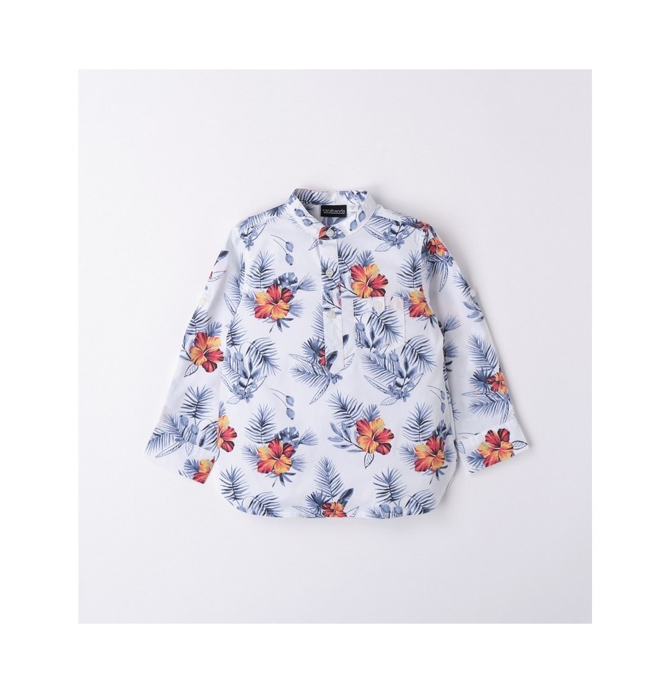 Camicia Sarabanda Bimbo Bianca fantasia fiori 6114