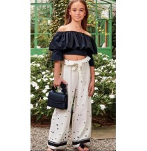 Pantalone Sarabanda ragazza bianco e nero 8538