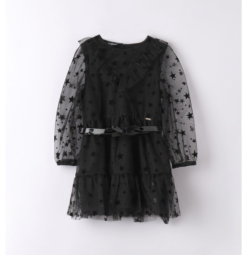Abito Sarabanda ragazza in tulle nero 7368