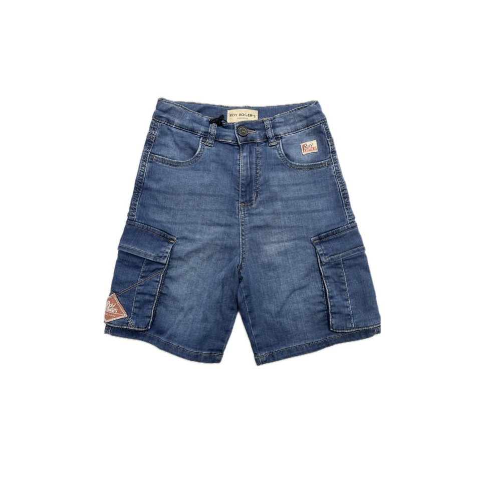 Pantalone Corto cargo Roy Roger's Bimbo effetto denim B11300